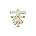 Franciscan Cross Pendant, 14 Karat Gold - 14 KT Yellow Gold