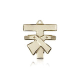 Franciscan Cross Pendant, 14 Karat Gold - 14 KT Yellow Gold