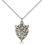 Communion Medal, Sterling Silver - 18&quot; 1.2mm Sterling Silver Chain + Clasp