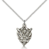 Communion Medal, Sterling Silver - 18&quot; 1.2mm Sterling Silver Chain + Clasp
