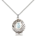 Miraculous Medal, Sterling Silver - 18&quot; 1.2mm Sterling Silver Chain + Clasp