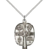 Presbyterian Medal, Sterling Silver - 18&quot; 1.2mm Sterling Silver Chain + Clasp