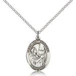 St. Mary Magdalene Medal, Sterling Silver, Medium - 18&quot; 1.2mm Sterling Silver Chain + Clasp