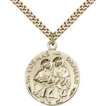 Sts. Cosmos and Damian Medal, Gold Filled - 24&quot; 2.4mm Gold Plated Endless Chain