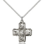 Evangelist Medal, Sterling Silver - 18&quot; 1.2mm Sterling Silver Chain + Clasp