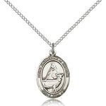 St. Catherine of Sweden Medal, Sterling Silver, Medium - 18&quot; 1.2mm Sterling Silver Chain + Clasp