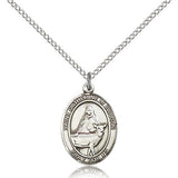 St. Catherine of Sweden Medal, Sterling Silver, Medium - 18&quot; 1.2mm Sterling Silver Chain + Clasp