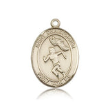 St. Christopher Track and Field Medal, 14 Karat Gold, Large - 14 KT Yellow Gold