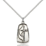 Methodist Medal, Sterling Silver - 18&quot; 1.2mm Sterling Silver Chain + Clasp