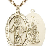 Scapular Medal, Gold Filled - 24&quot; 2.4mm Gold Plated Endless Chain