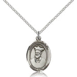 St. Philip Neri Medal, Sterling Silver, Medium - 18&quot; 1.2mm Sterling Silver Chain + Clasp