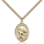 St. Christopher Football Medal, Gold Filled, Medium - Gold-tone