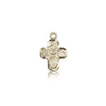 4 Way Cross Pendant, 14 Karat Gold - 14 KT Yellow Gold