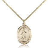 St. Barbara Medal, Gold Filled, Medium - Gold-tone