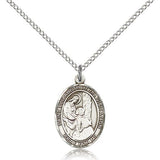 St. Elizabeth of the Visitation Medal, Sterling Silver, Medium - 18&quot; 1.2mm Sterling Silver Chain + Clasp
