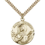 St. Dorothy Medal, Gold Filled - 24&quot; 2.4mm Gold Plated Endless Chain