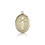 Cross Pendant, 14 Karat Gold - 14 KT Yellow Gold