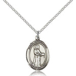 St. Petronille Medal, Sterling Silver, Medium - 18&quot; 1.2mm Sterling Silver Chain + Clasp