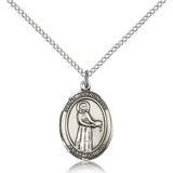 St. Petronille Medal, Sterling Silver, Medium - 18&quot; 1.2mm Sterling Silver Chain + Clasp