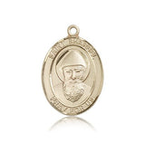 St. Sharbel Medal, 14 Karat Gold, Large - 14 KT Yellow Gold