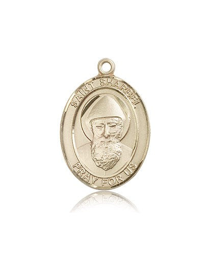 St. Sharbel Medal, 14 Karat Gold, Large - 14 KT Yellow Gold