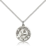 First Reconciliation Penance Medal, Sterling Silver - 18&quot; 1.2mm Sterling Silver Chain + Clasp