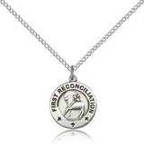 First Reconciliation Penance Medal, Sterling Silver - 18&quot; 1.2mm Sterling Silver Chain + Clasp