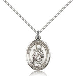 St. Simon Medal, Sterling Silver, Medium - 18&quot; 1.2mm Sterling Silver Chain + Clasp