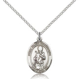 St. Simon Medal, Sterling Silver, Medium - 18&quot; 1.2mm Sterling Silver Chain + Clasp