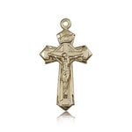 Crucifix Pendant, 14 Karat Gold - 14 KT Yellow Gold