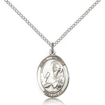 St. Andrew the Apostle Medal, Sterling Silver, Medium - 18&quot; 1.2mm Sterling Silver Chain + Clasp