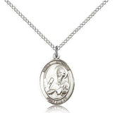 St. Andrew the Apostle Medal, Sterling Silver, Medium - 18&quot; 1.2mm Sterling Silver Chain + Clasp