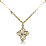 4 Way Cross Pendant, Gold Filled - Gold-tone