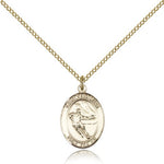 St. Sebastian Hockey Medal, Gold Filled, Medium - Gold-tone