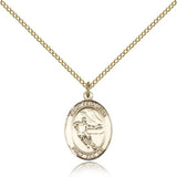 St. Sebastian Hockey Medal, Gold Filled, Medium - Gold-tone