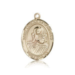 St. Lidwina of Schiedam Medal, 14 Karat Gold, Large - 14 KT Yellow Gold