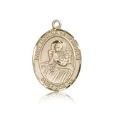St. Lidwina of Schiedam Medal, 14 Karat Gold, Large - 14 KT Yellow Gold