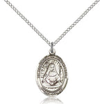 St. Edburga of Winchester Medal, Sterling Silver, Medium - 18&quot; 1.2mm Sterling Silver Chain + Clasp