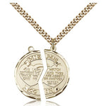 Miz Pah Medal, 14 Karat Gold - 14 KT Yellow Gold