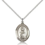 St. Anastasia Medal, Sterling Silver, Medium - 18&quot; 1.2mm Sterling Silver Chain + Clasp