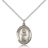 St. Anastasia Medal, Sterling Silver, Medium - 18&quot; 1.2mm Sterling Silver Chain + Clasp
