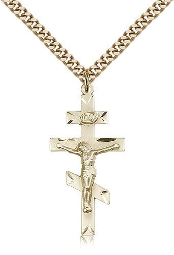 St. Andrew Medal, Gold Filled - 24&quot; 2.4mm Gold Plated Endless Chain