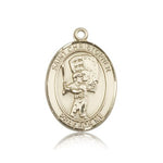 St. Christopher Baseball Medal, 14 Karat Gold, Large - 14 KT Yellow Gold