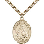 St. James the Lesser Medal, Gold Filled, Large - 24&quot; 2.4mm Gold Plated Chain + Clasp