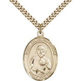 St. James the Lesser Medal, Gold Filled, Large - 24&quot; 2.4mm Gold Plated Chain + Clasp