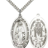 Miraculous Medal Sterling Silver for Men