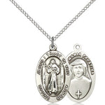 Divine Mercy Medal, Sterling Silver - 18&quot; 1.2mm Sterling Silver Chain + Clasp