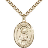 St. Lillian Medal, Gold Filled, Large - 24&quot; 2.4mm Gold Plated Chain + Clasp