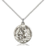 St. John the Baptist Medal, Sterling Silver - 18&quot; 1.2mm Sterling Silver Chain + Clasp