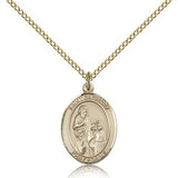 St. Zachary Medal, Gold Filled, Medium - Gold-tone